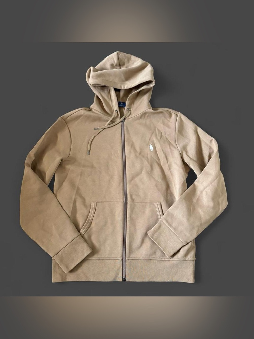 Polo Ralph Lauren tan zip up hoodie Size M #preppy #polo